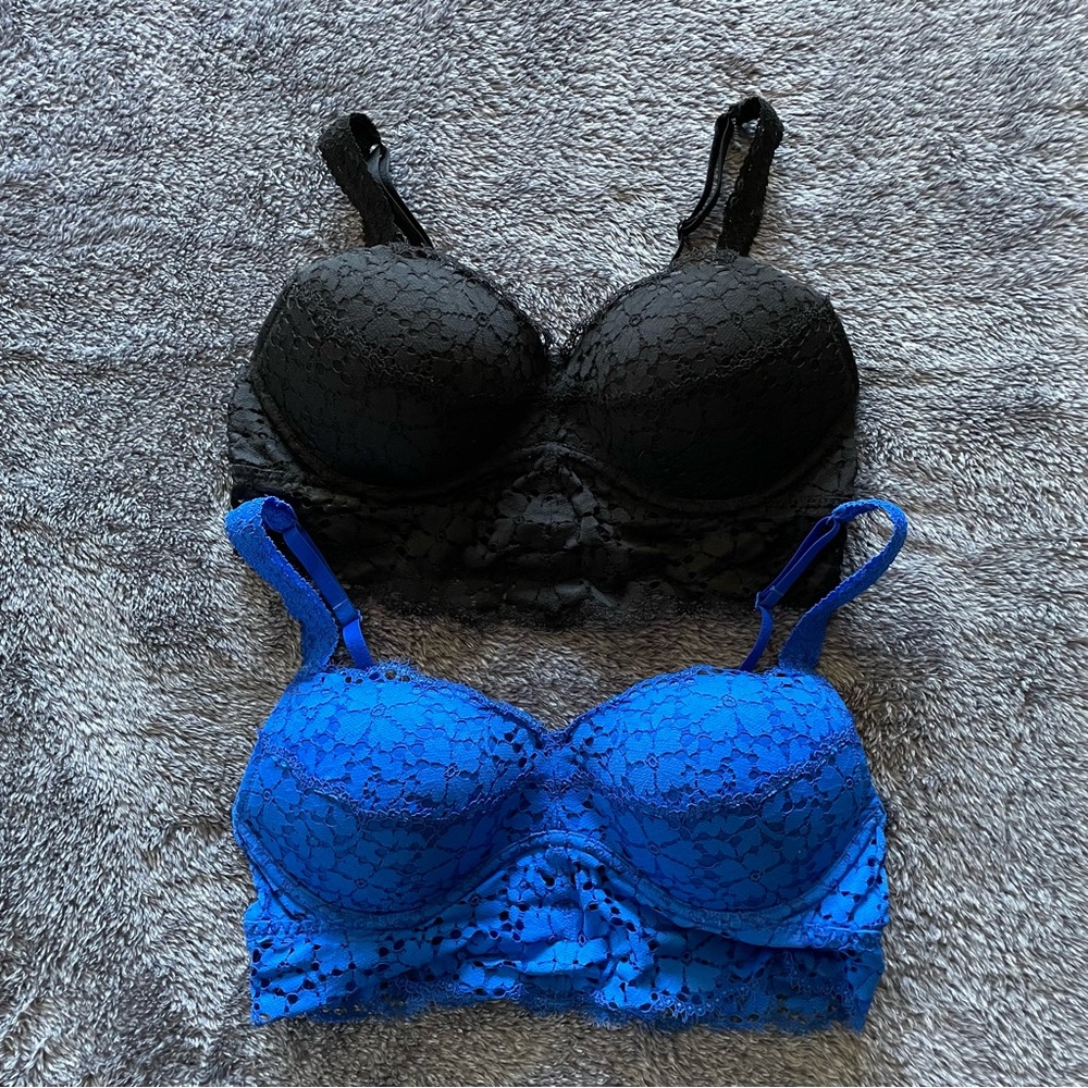 PINK Victoria’s Secret Lace Bralettes, size Medium, set of 2